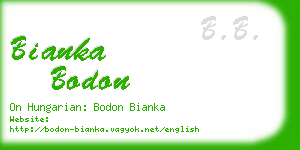 bianka bodon business card